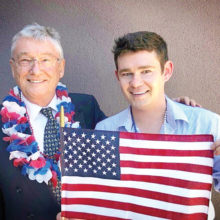 Proud new American Citizen Tony Ryan and his son Mike.