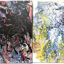 Two paintings created by Laurie Long in Cheryl's first class.