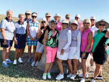 Front row standing (left to right): Cheryl LaMotta, Donna Havener, Kathi Curtis, Tess Braden, Jean Ostroga; Back row: Sharon Dawe, Carol Langhardt, Nancy Hernandez, Karen Myers, Chanca Morrell (sitting), Sally Babbitt, Carol Taylor, Vicki McLaughlin, Geanie Aldridge, and Judi Floyd.