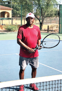 Ackie Jackson on the PebbleCreek tennis courts.