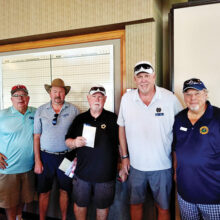 PCM9GA KP winners at Falcon Dunes (left to right): Bill Lansing; KP winners Jim Stahl, Bill Gray, and Joe Oliver (2 KP’s); and Ray Clements, president.