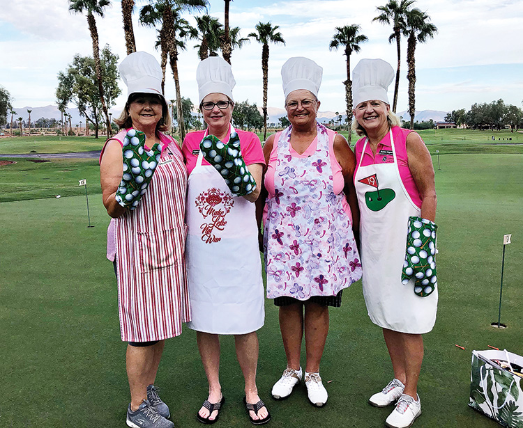 Putting contest “Cooking Crew”: Janice Goodwin, Kaycee Christensen, Diane Burns, and Bobbie Wagner.