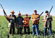The hunters (left to right): Bill Wagner, Bobby Kethcart, Dave Paulsen, Dan Borchers, and Pete Bahnmueller.