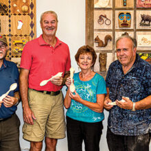 Class members (left to right): Tom Wick (instructor), Joel Hawkins (instructor), Larry Johnson, Gary Ebel, JoAnne Clements, Norman Winderlich, Jim Dempsey, and Richard Hoversten.