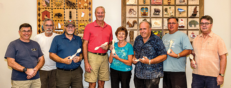 Class members (left to right): Tom Wick (instructor), Joel Hawkins (instructor), Larry Johnson, Gary Ebel, JoAnne Clements, Norman Winderlich, Jim Dempsey, and Richard Hoversten.