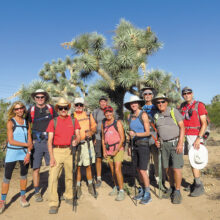 Enjoying the hike here (left to right): Cheryl, George, Pete, Dave, Clare, Marilyn, Tina, Wayne, Dennis, and Lynn (photographer).