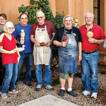Most of the class with their rattles. Shown are (left to right) Rick Tighe, Paul Bussone, Jeannette McElroy, Kim Bowie, Jane Peacock, Larry Matney (instructor), Roger Borlaug, Dale Sevig, David Linth (instructor), Richard Schlotzhauer, and Bob Stanley. Class members not available for the picture were Cynthia Schwartz, Marianne Moir, and Kathy Stauffer.