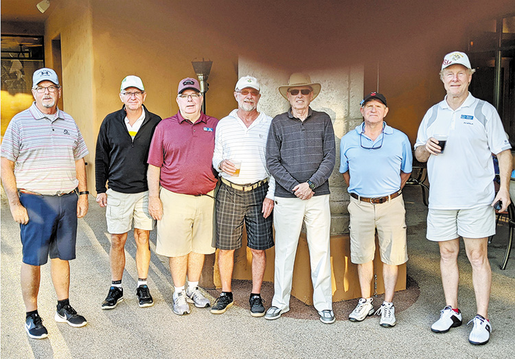 PCM9GA 2-low-net winners (left to right): Nick Isenhart, Bernie Bangert, Bill Lansing, Jay Ward, Rob Risden, Jim Dickie, and Steve Rottger