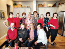 Front (left to right): Sandy Pribe, Lorraine Coffield, Sherrie Mohler, and Carol Diefenbaker; back: Pat Biancardi, Jami Maciel, Sharyl Perkett, Julie Walmsley, Barb Ranta, Linda Davitt, Judy Vincent, and Jill Stein