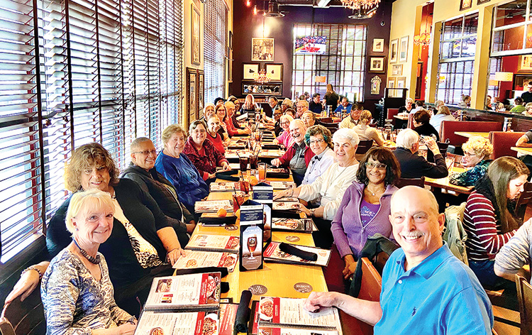FFF members seated at BJ's Brewhouse’s longest table.