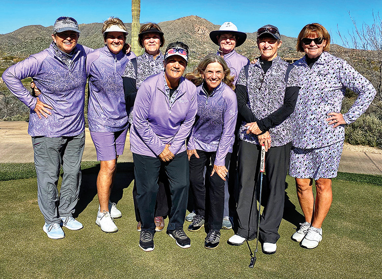 The team gets ready to plan Anthem’s Ironwood course: Ellen Enright, Sharon Hadley, Mary Harris, Andrea Dilger, Marilyn Reynolds, Sheri Sears, Sarah Marsh, and Kathy Hubert-Wyss.