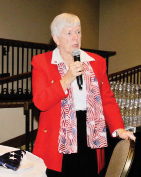 Sue Harrison, vice president, conducted the Missing Man Table ceremony last year.