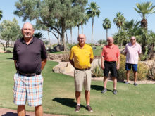 PCMGA officers Jim Sheard, Ken Schumacher, John Abercrombie, and Rand Hill (left to right)