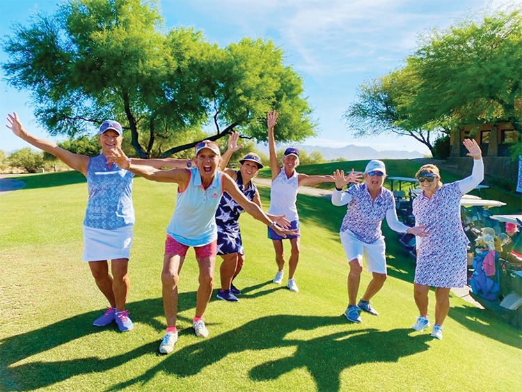 Friends having fun at Talking Stick Golf Club! From left to right: Denise Johnson, Marilyn Reynolds, Cindy Sota, Susan Slaughter, Ellen Enright, and Kathy Hubert-Wyss.