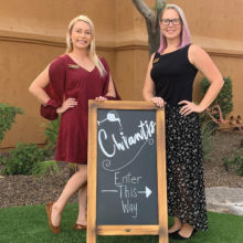 PebbleCreek event and sales staff, Sabrina Anderson (left) and Crystal Thomas, welcome guests to Chianti’s Fine Dining.