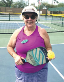 Joanne Burch on the PebbleCreek pickleball courts