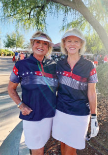 LASSI winners (left to right): Donna Havener and Kathi Curtis win third in Flight B.