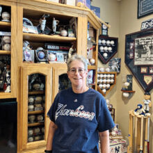 Beth Kelly in The Baseball Room in her PebbleCreek home.