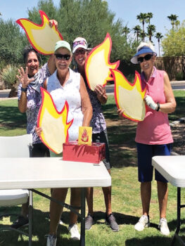 Left to right: Andrea Dilger, Chanca Morrell, Susan Slaughter (Chair), and Kathy Smith, found their flames!