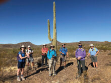 Club members (left to right): Ann Rohlman (hike leader), Dave Schuldt, Wayne McKinney, Pete Williams, Jim Gillespie, Kay Thomas, and Dennis Zigmunt (Photo by Dana Thomas)