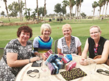 The beginning of the Stephanie Project. Audrey Dewan, Bobbie Wagner, Carole Schumacher, and KayCee Christenson embarked on sewing charity quilts in April 2018.