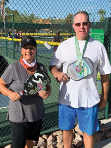 Gold Medalists 4.5 Skill Level, Age 50+, Andrea Dilger and Steve Manns