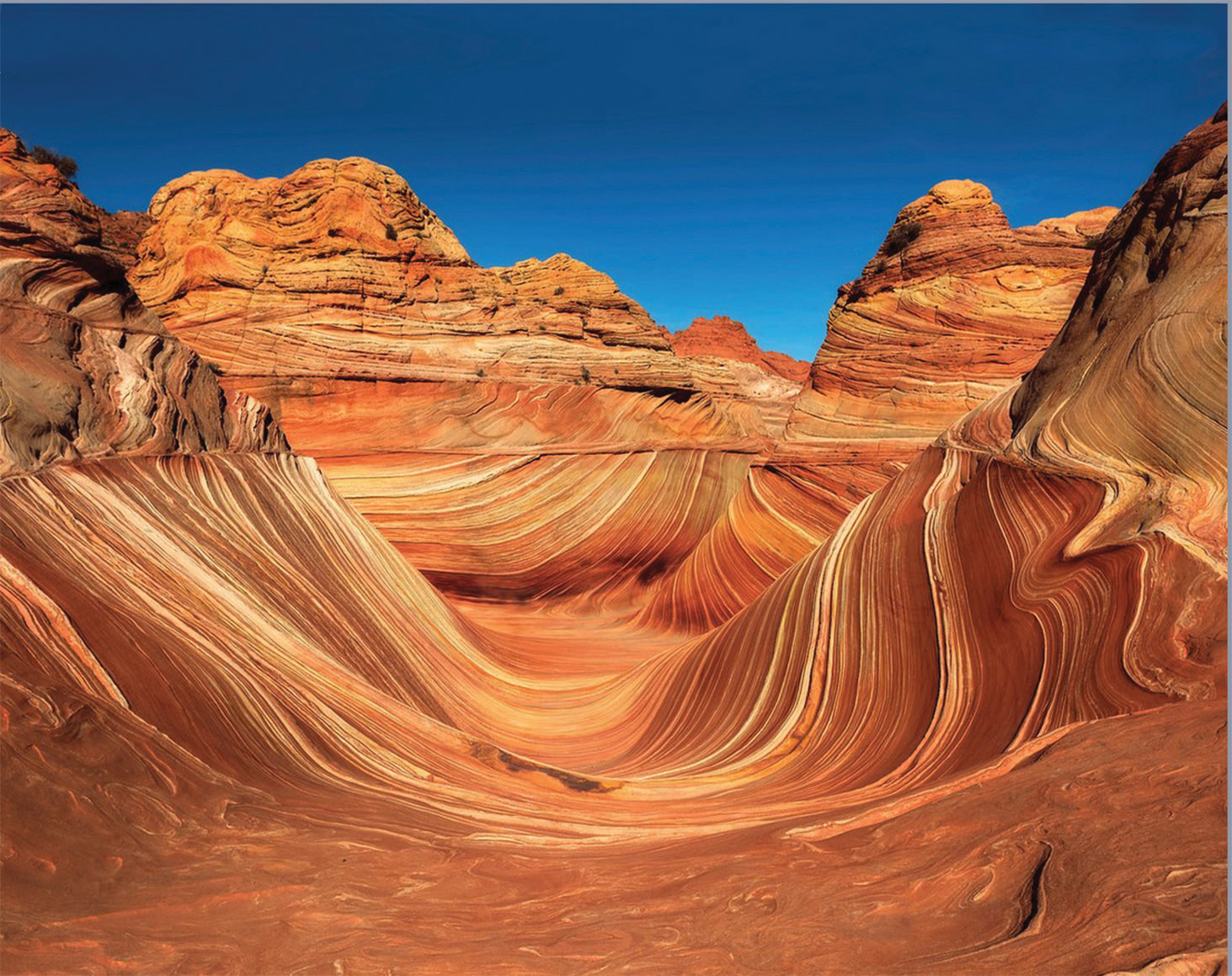 This picture of The Wave, in northern Arizona near Kanab, Utah, provides a beautiful example of Nic Stover’s photography featuring the Desert Southwest.