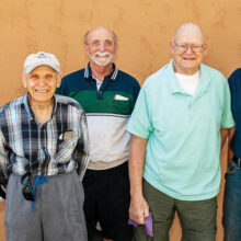 The Outstanding Carver of the Year recipients who are active with the club and currently in PebbleCreek (left to right): Jeannette McElroy, Al Collesano, Chris Pelikan, Gerald Findley, and Lyle Chrisman