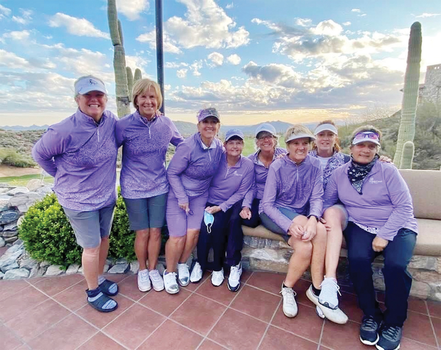Final match at Desert Mountain’s Chiricahua Course (left to right): Ellen Enright, Mary Harris, Cindy Sota, Sheri Sears, Susan Slaughter, Sharon Hadley, Monica Lee, and Andrea Dilger