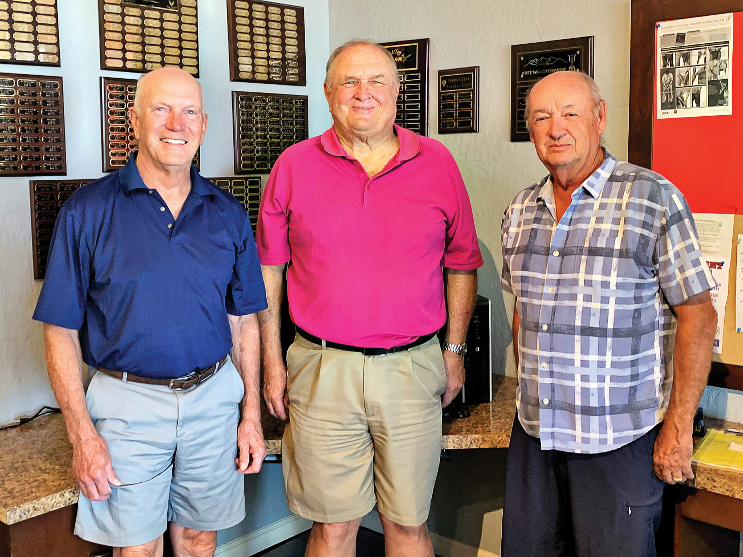 PCMGA Matchplay Tourney Organization Team (left to right): Clint Hull, Steve Straley, and Ken Schumacher
