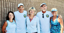 2020-21 PebbleCreek Pickleball Club board members (left to right): Judy Parker, Wade Johnson, Melodie Boyer, Jim Barbe, and Robin Weaver
