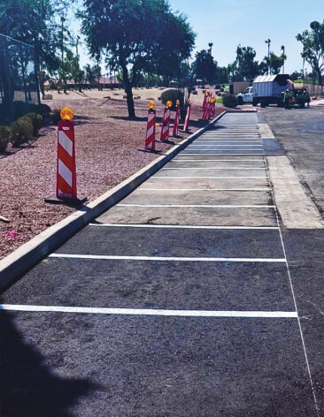More golf cart parking spaces